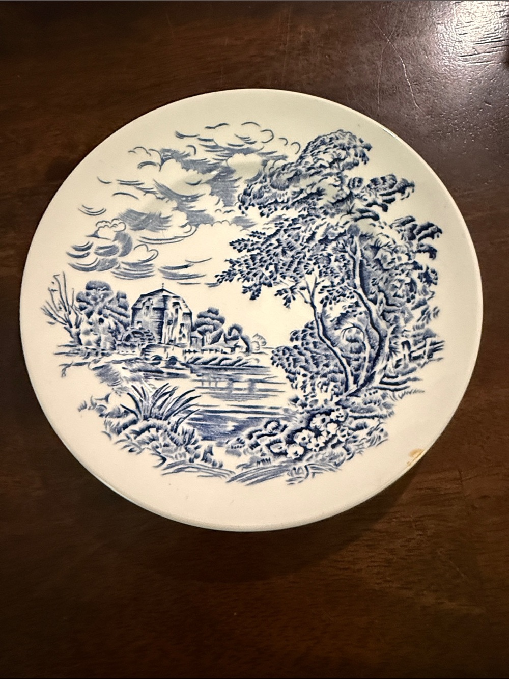 Wedgwood Blue and White Countryside Backstamp Plate Mark